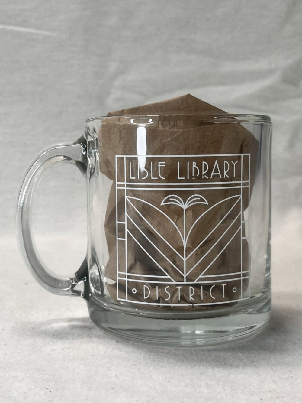 Libbey Clear Glass Coffee Mug 13oz Lisle Library Public FLW